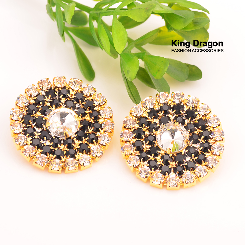 New Arrival Sparkly Crystal Black Decoration Rhinestone Buttons 27MM 20PCS/Lot Shank Back Gold Color KD50
New Arrival Sparkly Crystal Black Decoration Rhinestone Buttons 27MM 20PCS/Lot Shank Back Gold Color KD50