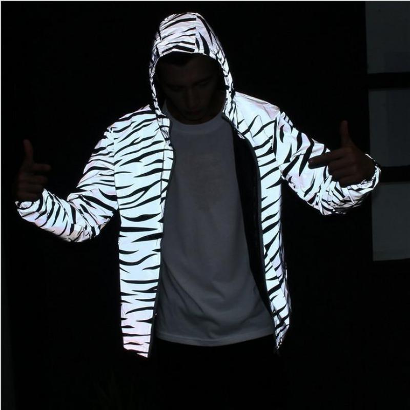 PUNKOOL Reflective Jacket Men Casual Hiphop Windbreaker 3m Reflective Jacket Men Coat Hooded Zebra Fluorescent Clothing, Gray
PUNKOOL Reflective Jacket Men Casual Hiphop Windbreaker 3m Reflective Jacket Men Coat Hooded Zebra Fluorescent Clothing, Gray