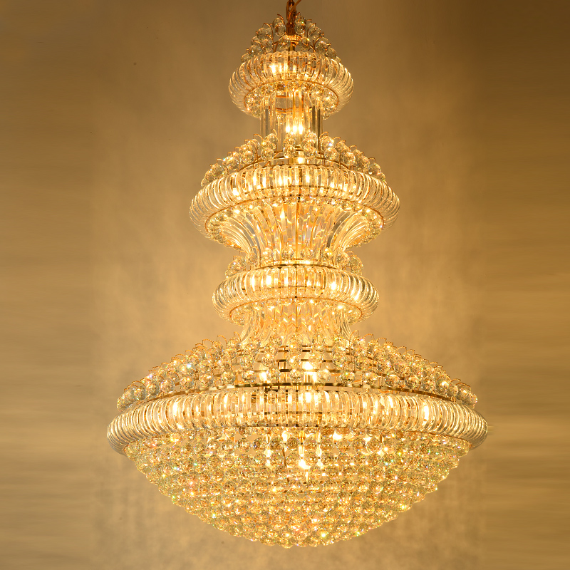 Modern Crystal Chandeliers Lights Fixture American Golden Chandelier LED Lamps Euorpean Hotel Lobby Hall Stairway Home Inoodr Lighting