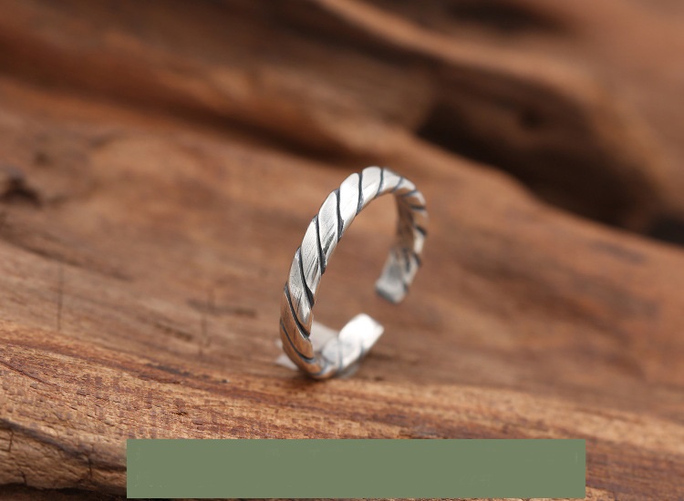 Hot sale brand new 925 sterling silver jewelry vintage twisted shape adjustable simple ring gift for women free shipping