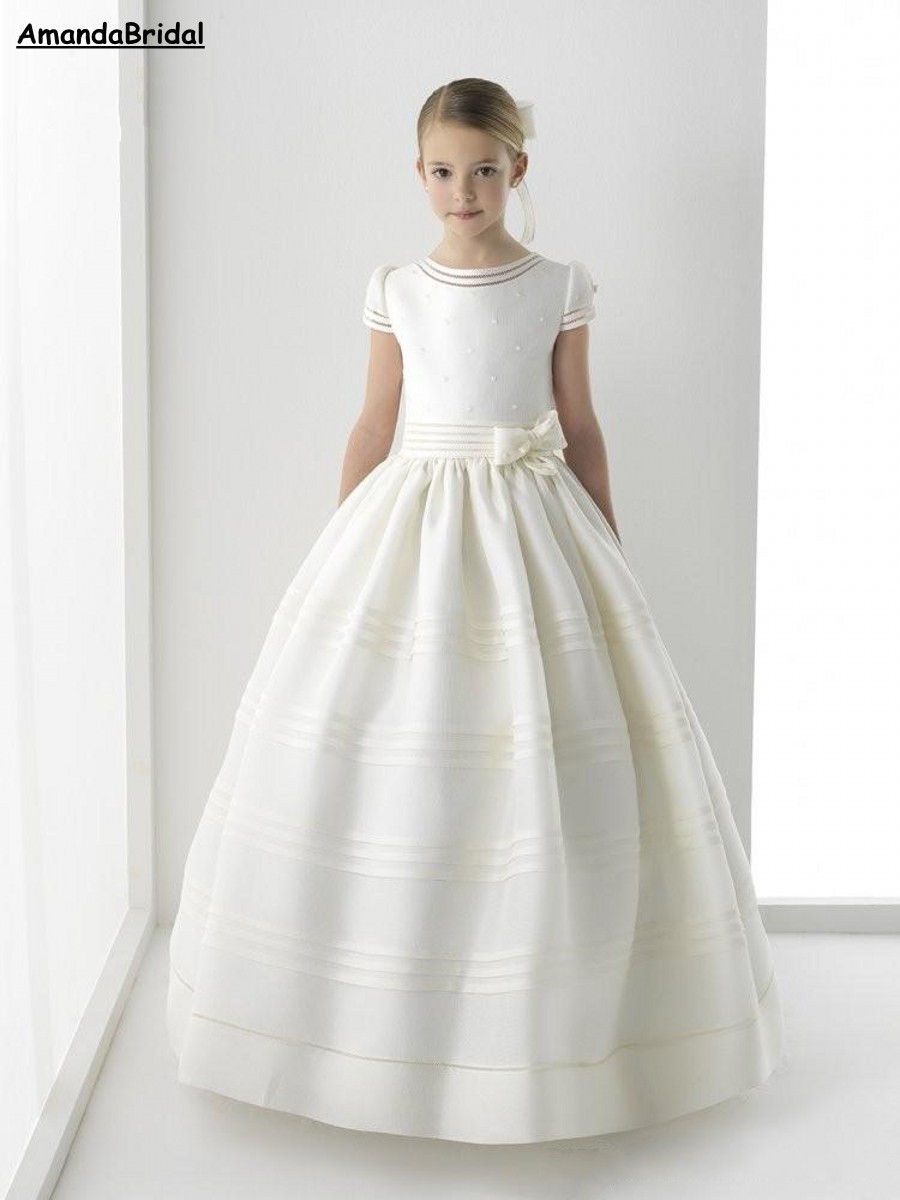 Amandabridal White/Ivory CHeap Crew Short Sleeve Beading Flower Girl Satin First Communion Dresses For Wedding Ball Gown Kids Evening Gowns
Amandabridal White/Ivory CHeap Crew Short Sleeve Beading Flower Girl Satin First Communion Dresses For Wedding Ball Gown Kids Evening Gowns