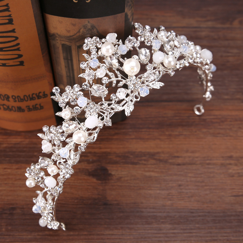 Diverse Silver Crystal Bride tiara Crown Fashion Pearl Queen Wedding Crown Headpiece Wedding Hair Jewelry Accessories