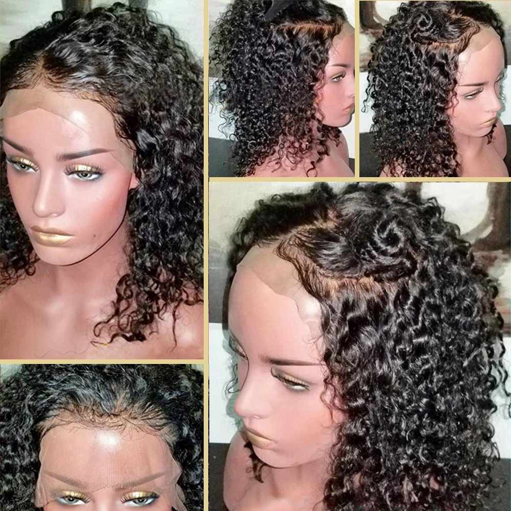 8A Water Wave Lace Front Wigs Virgin Brazilian130% Density Remy Weave Human Hair 360 Frontal Wigs With Pre-Plucked 16"