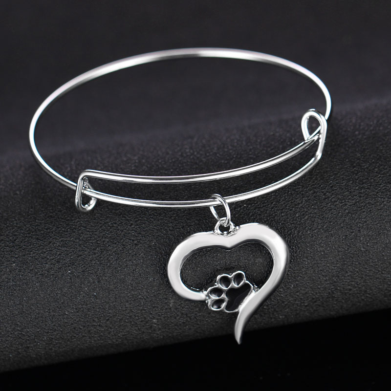 Dog Paw Prints Charm Expandable Wire Bangles Vintage Silver Cuff Bracelets For Women Jewelry Gift free shipping
Dog Paw Prints Charm Expandable Wire Bangles Vintage Silver Cuff Bracelets For Women Jewelry Gift free shipping