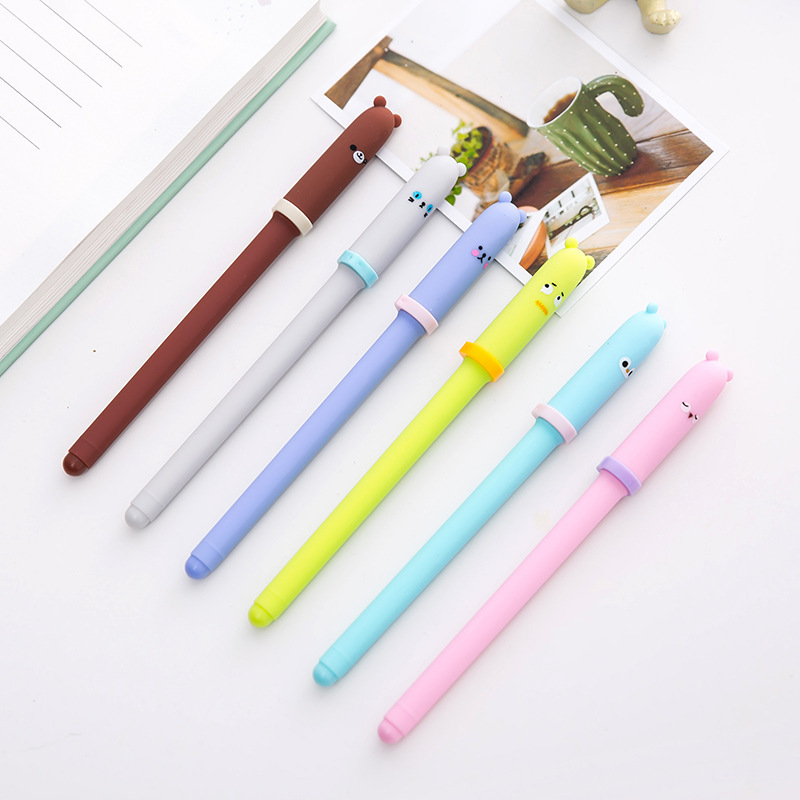 4 Pcs/lot Gel pen Neutral pen Cute Bear Black lnk pens Writting School Office stationery Lovely Students supplies Kawaii Gifts
