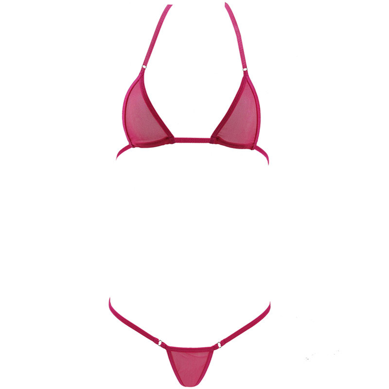Transparent Mini Micro Bikini Set Women Hot Sexy Erotic Lingerie Bra +G String Thongs See Through Bathingsuit Nightwear Costume S18101509 - view 3