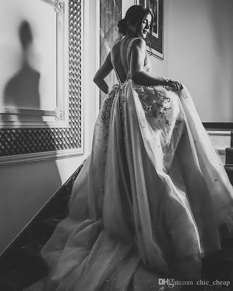 crystal with cape v neck lace gowns backless boho beach plus size see through wedding dresses bridal gown