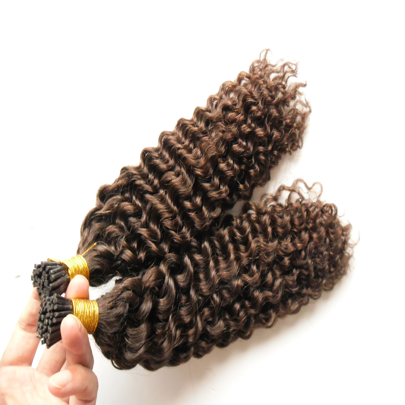 100pcs Kinky Curly keratin tip Human hair extension 1g/s Curly Keratin I Tip Hair Extensions 100g remy fusion hair extensions 10"-24"
