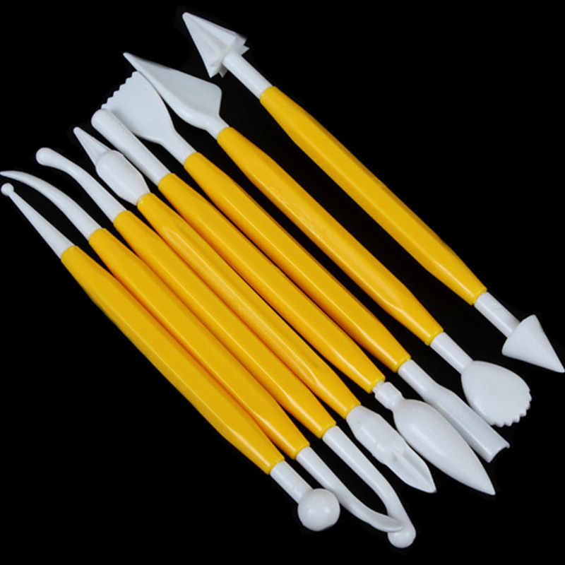 8Pcs/Set Flower Sugarcraft Modelling Tools Plastic Fondant Cake Decorating For Kitchen Accessories Random Color CT1072