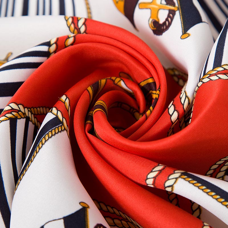 Striped Women Small 100% Silk Square Scarf Vintage Satin Print Foulard Femme Echarpe Ladies Neck Scarves 60*60CM Wholesale