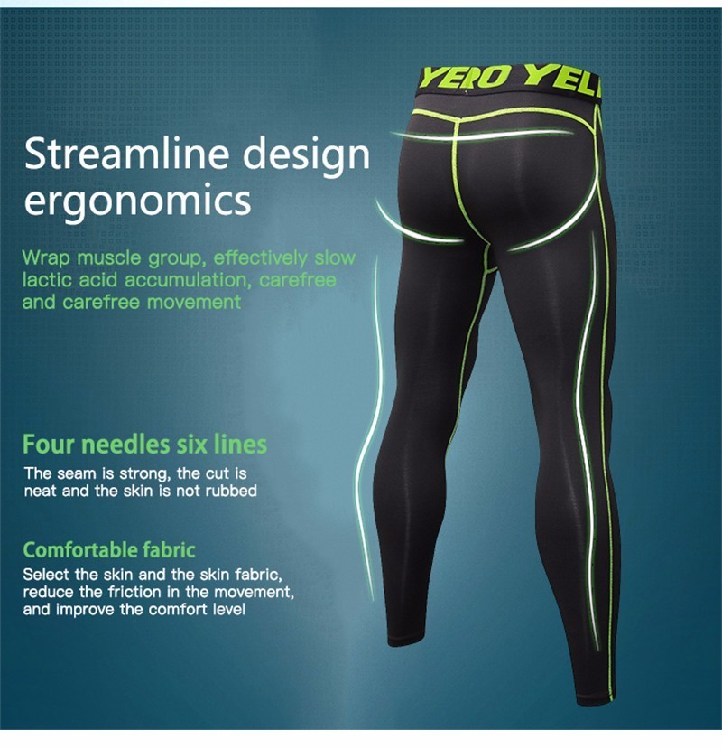 Men GYM Compression Bodybuilding Pantalones Hombre Fitness Tights Trousers Sweat Pants For Men Sport Running Leggings