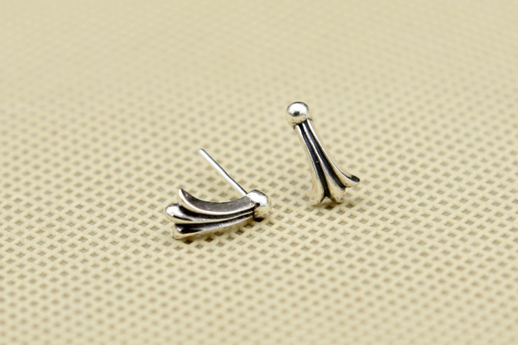 Brand new 925 sterling silver vintage American jewelry antique silver hand-made designer stud earrings for women nice gift free shipping
