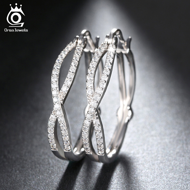 whole saleORSA JEWELS Infinity Hoop Earring for Women Gold-color/Rose Gold Color/ Silver Color Fashion Cubic Zircon Earrings Jewelry OE141
whole saleORSA JEWELS Infinity Hoop Earring for Women Gold-color/Rose Gold Color/ Silver Color Fashion Cubic Zircon Earrings Jewelry OE141