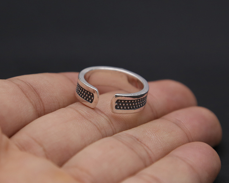 Brand new 925 sterling silver designer jewelry vintage American Europe style open band ring gift for men and women cross shape adjustable