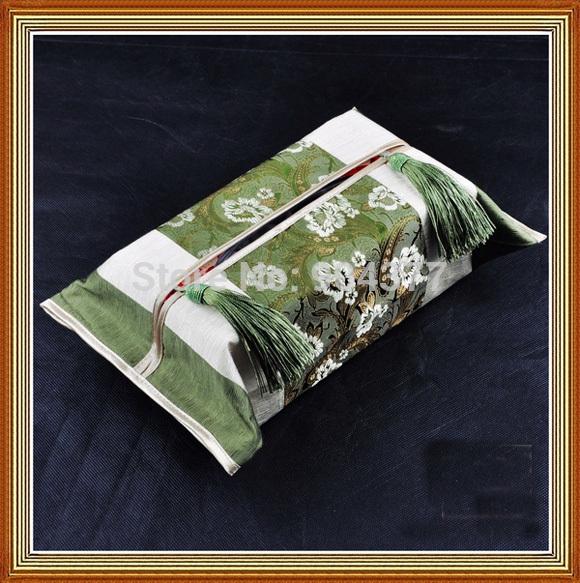 Tissue Boxes & Napkins Unique Modern Simple Tassel Silk Coon Box Covers , Pumping Sets Many Color 2pcs/lot Free