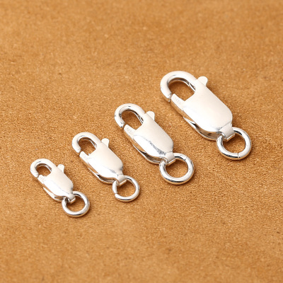High quality 925 sterling silver lobster clasp hook for necklaces and bracelets connector findings supply DIY accessories - several sizes