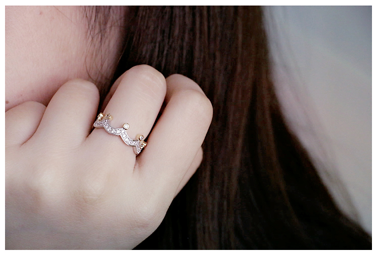 2017 New Women Fashion 925 Sterling silver Crown rings Diamonique Cz Engagement wedding band ring for women love Gift
