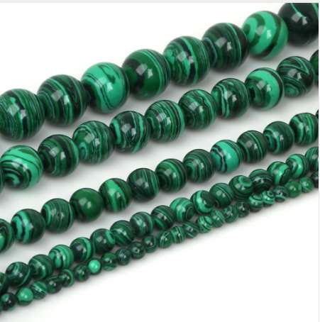 Wholesale 4/6/8/10/12mm Malachite Stone Bead Round Loose Spacer Beads For fashion jewelry Strand 15" Pick Size Free Shipping