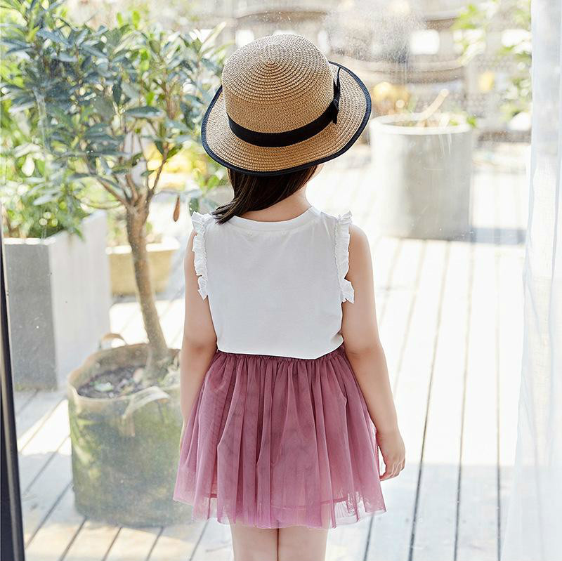 Girl Summer Clothing Sets Flamingo Kids Clothing 2018 Summer Sleeveless Cotton Top + Lace Tutu Skirt korean Children Outfits 2 pcs Sets