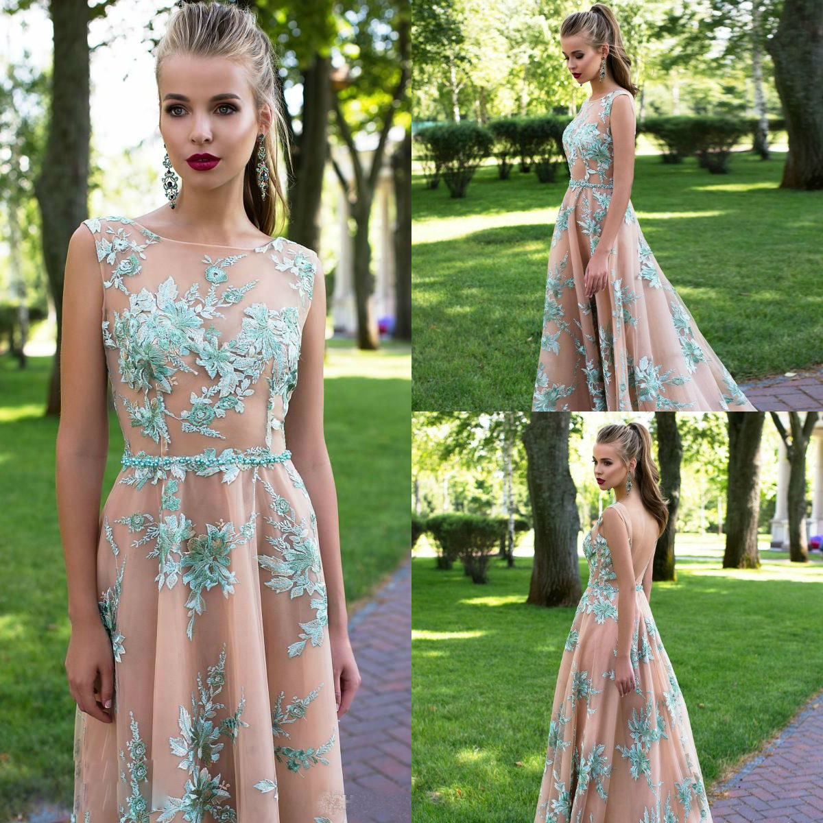 Daria Karlozi Vintage 2018 Prom Dress Sexy Backless Handmade Embroidery Beaded Design Prom Gowns A Line Floor Length Upscale Evening Dresses
