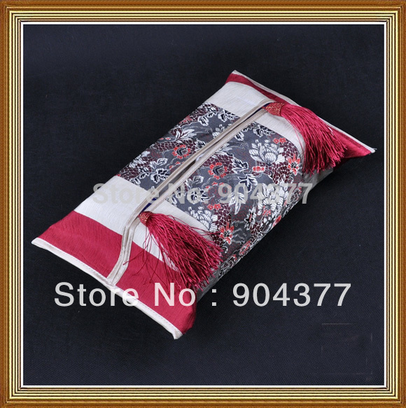 Tissue Boxes & Napkins Unique Modern Simple Tassel Silk Coon Box Covers , Pumping Sets Many Color 2pcs/lot Free