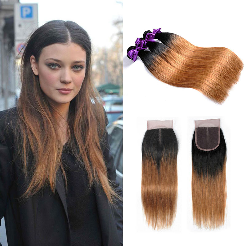 Straight #1B/30 Ombre Colored Bundles with Closure Vendors Brazilian Peruvian Malaysian Human Hair Weave Brown 3 Wefts with 4x4 Lace Closure, Ombre color 1b/30
Straight #1B/30 Ombre Colored Bundles with Closure Vendors Brazilian Peruvian Malaysian Human Hair Weave Brown 3 Wefts with 4x4 Lace Closure, Ombre color 1b/30