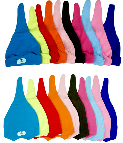 Newborn Baby Ear Protection Cap Cute Bear Air-conditioned Room hat Baby Hair Bows Hat Spring Autumn Winter Kids hat Many color MZ04