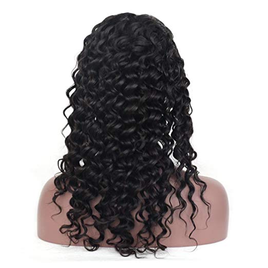 Side part deep curly human hair wigs for black women pre plucked with baby hairs 130%density hot selling