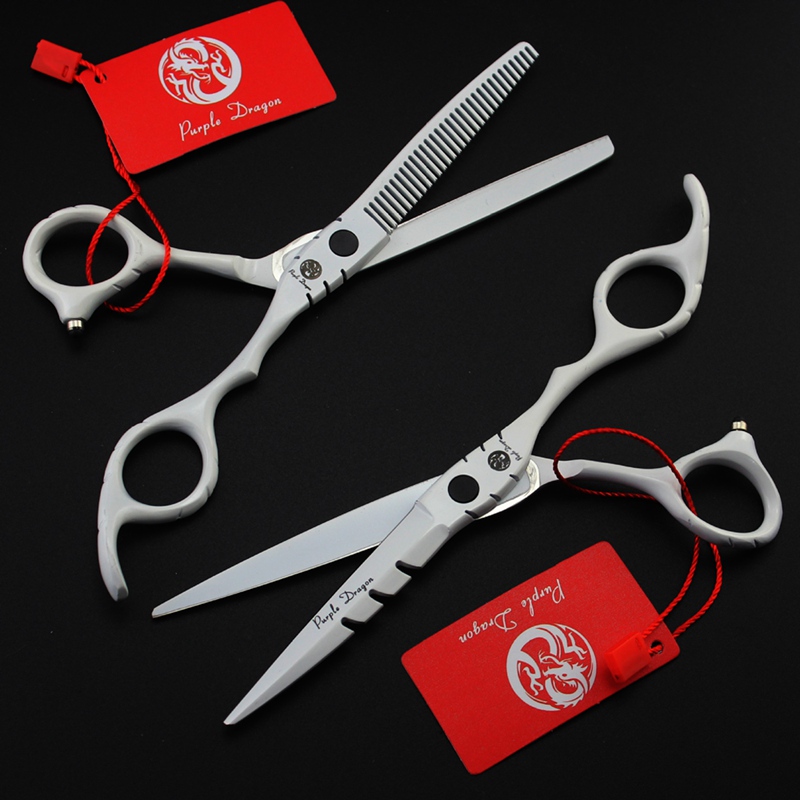 purple dragon red/purple/white/ Black lacquer 5.5 inch/6.0 inch hair cutting/thinning scissors6CR scissors S2563