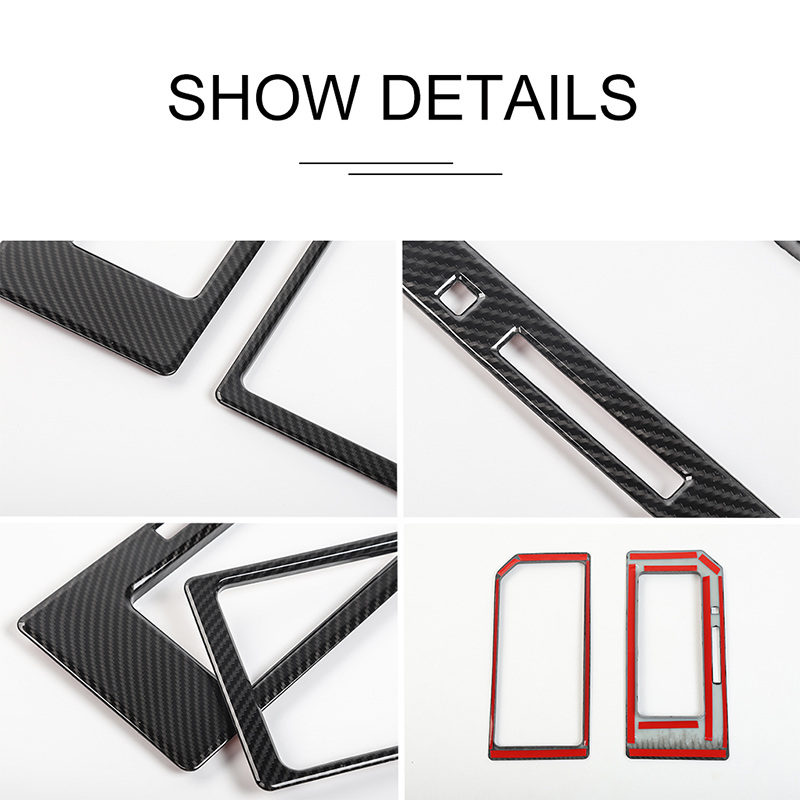 ABS Car Gear Panel Cup Holder Kit Decorative Trim For Ford F150 2016+ Auto Interior Accessories