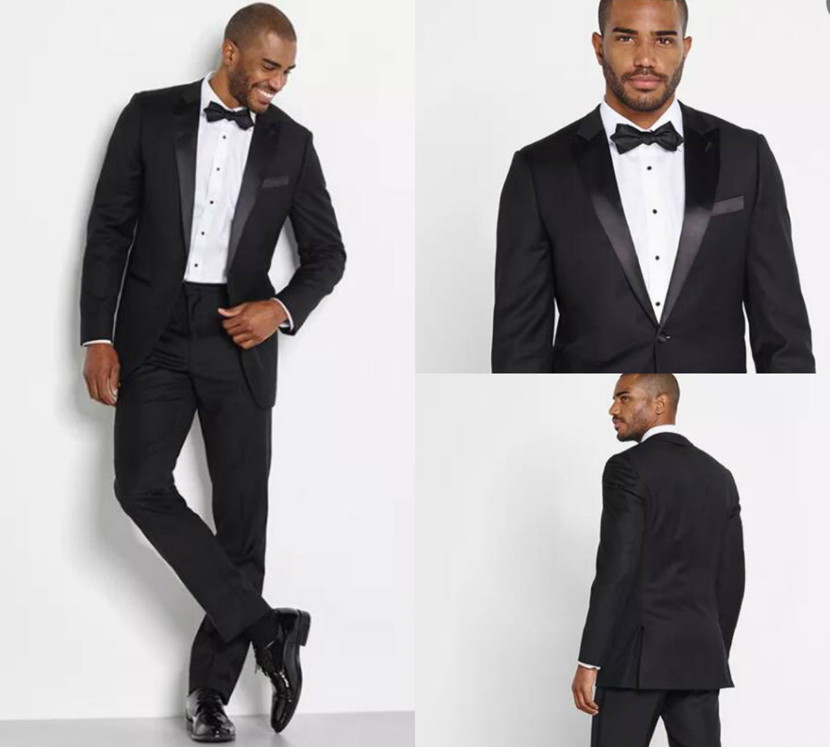 Handsome Mens Suits Black Men Wedding Suits Slim Fit Bridegroom Custom Made Two Pieces (Jacket+Pants) Wedding Groom Tuxedos Top Quality