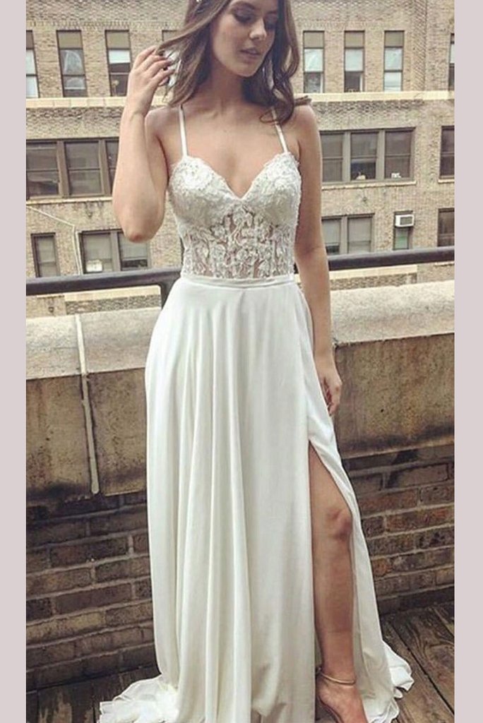 Transparent Simple Ivory Lace Long Bridal Dress 2019 Sexy Spaghetti Straps Side Split Beach Summer Chiffon Sheath Wedding Gowns Sash Fashion, Red & white
Transparent Simple Ivory Lace Long Bridal Dress 2019 Sexy Spaghetti Straps Side Split Beach Summer Chiffon Sheath Wedding Gowns Sash Fashion, Red & white