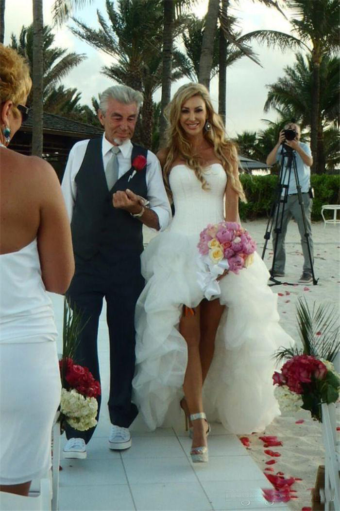 Summer Sweetheart Neckline Sexy High Low Beach Wedding Dresses Ivory Ruffled Organza Short Front Long Back Corset Bridal Gowns, White
Summer Sweetheart Neckline Sexy High Low Beach Wedding Dresses Ivory Ruffled Organza Short Front Long Back Corset Bridal Gowns, White