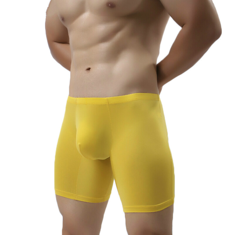 Mens Casual Sportswear Boxer Underpants Long Boxers Underwear Men Fitness Ice Silk Short Pants Bodysuit U Convex Shorts от DHgate WW