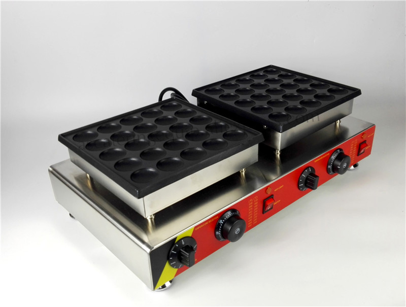 Double Pans Small Pancake Machine Poffertjes Machine with Nonstick Pan Poffertjes Grill Waffle Maker with 50 pcs Moulds6271915