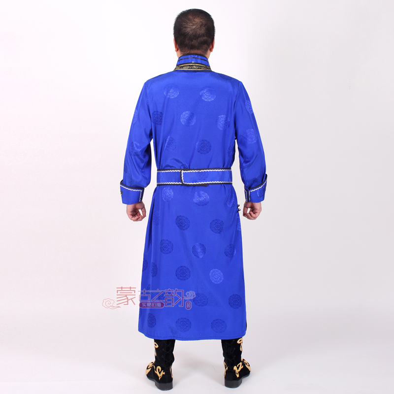 New fashion Mongolian long robe men's wedding party ethnic clothing grassland living costume Chinese national dress male