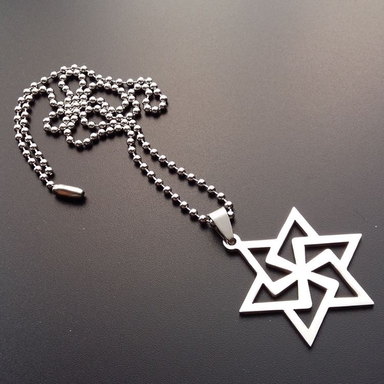 1pcs stainless steel magic six-pointed star pendant necklace hollow geometric hexagon necklace girl love Hexagonal shape necklace jewelry