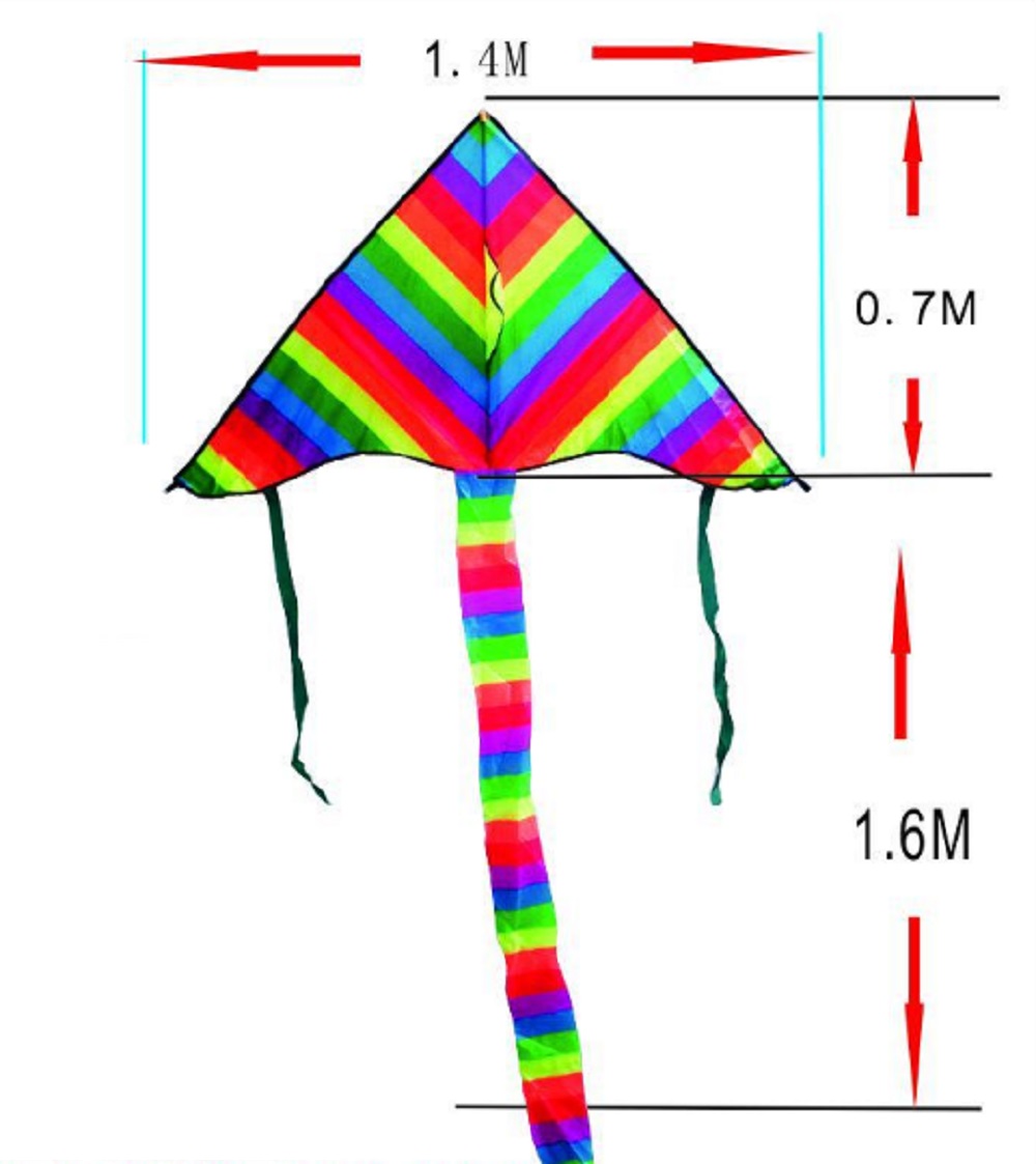 Rainbow Kite Triangle Kite Outdoor Fun Sports Easy Flyer Kite for Beginners