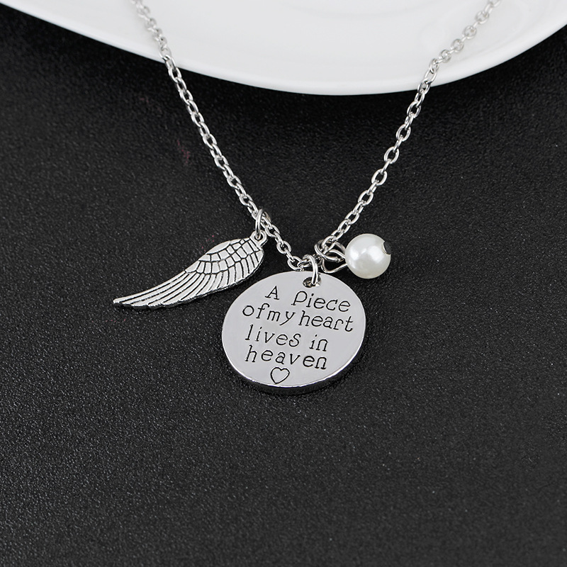'A piece of my heart lives in heaven' Personalized Handwriting Necklace Remembrance Necklace Memory Angel Wing Jewelry Gifts, Red;brown
'A piece of my heart lives in heaven' Personalized Handwriting Necklace Remembrance Necklace Memory Angel Wing Jewelry Gifts, Red;brown