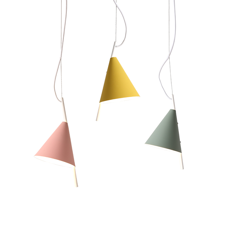 Nordic pendant light modern simple macaron colorful 1 PCS G9 lamp pink green yellow metal lovey droplight foyer bedroom lighting fixture