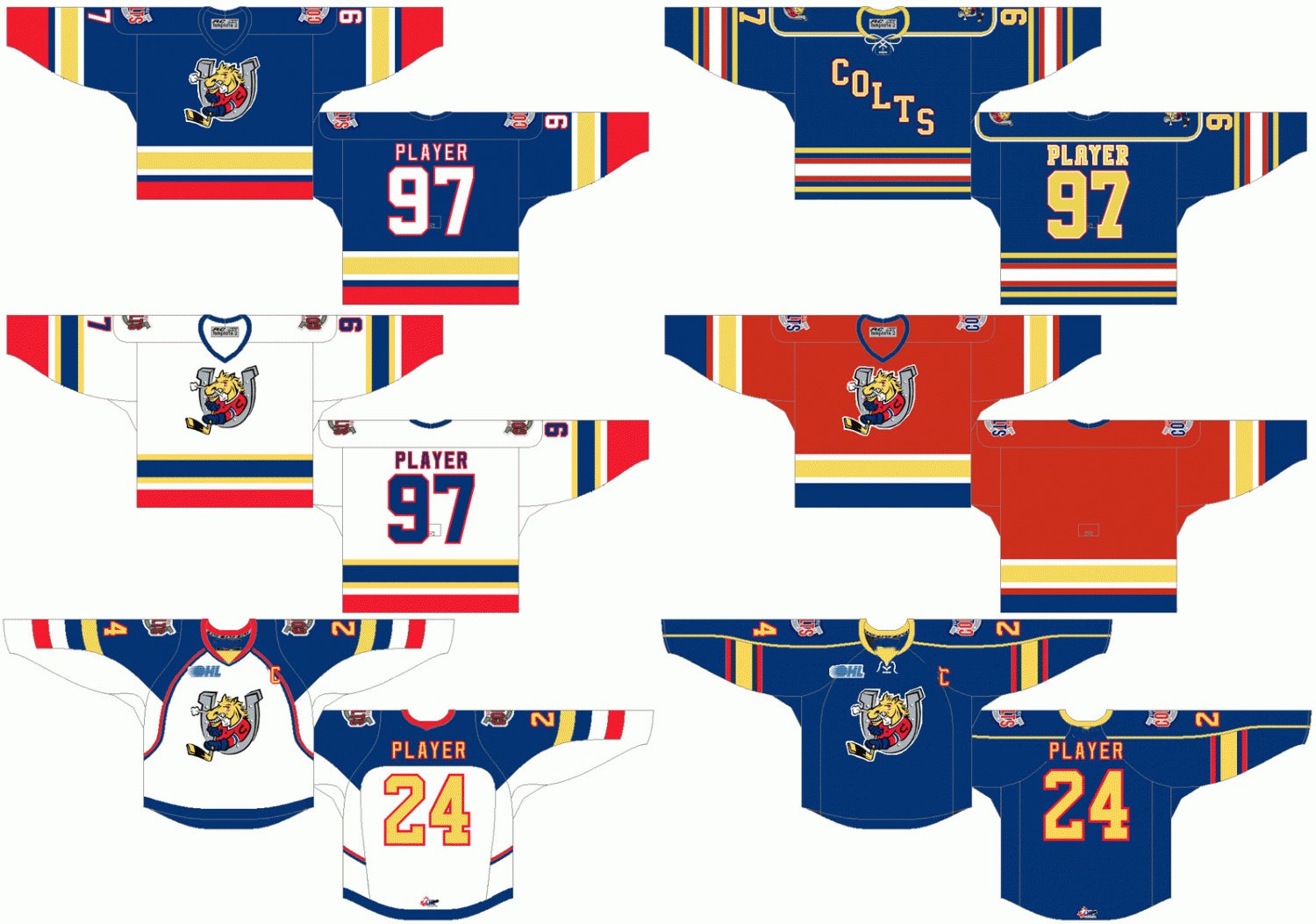 Customized 1995 96-2008 OHL Mens Womens Kids White Blue Red Stiched Barrie Colts Logos 2003 06 07-2009 Ontario Hockey League Jerseys, As photo
Customized 1995 96-2008 OHL Mens Womens Kids White Blue Red Stiched Barrie Colts Logos 2003 06 07-2009 Ontario Hockey League Jerseys, As photo