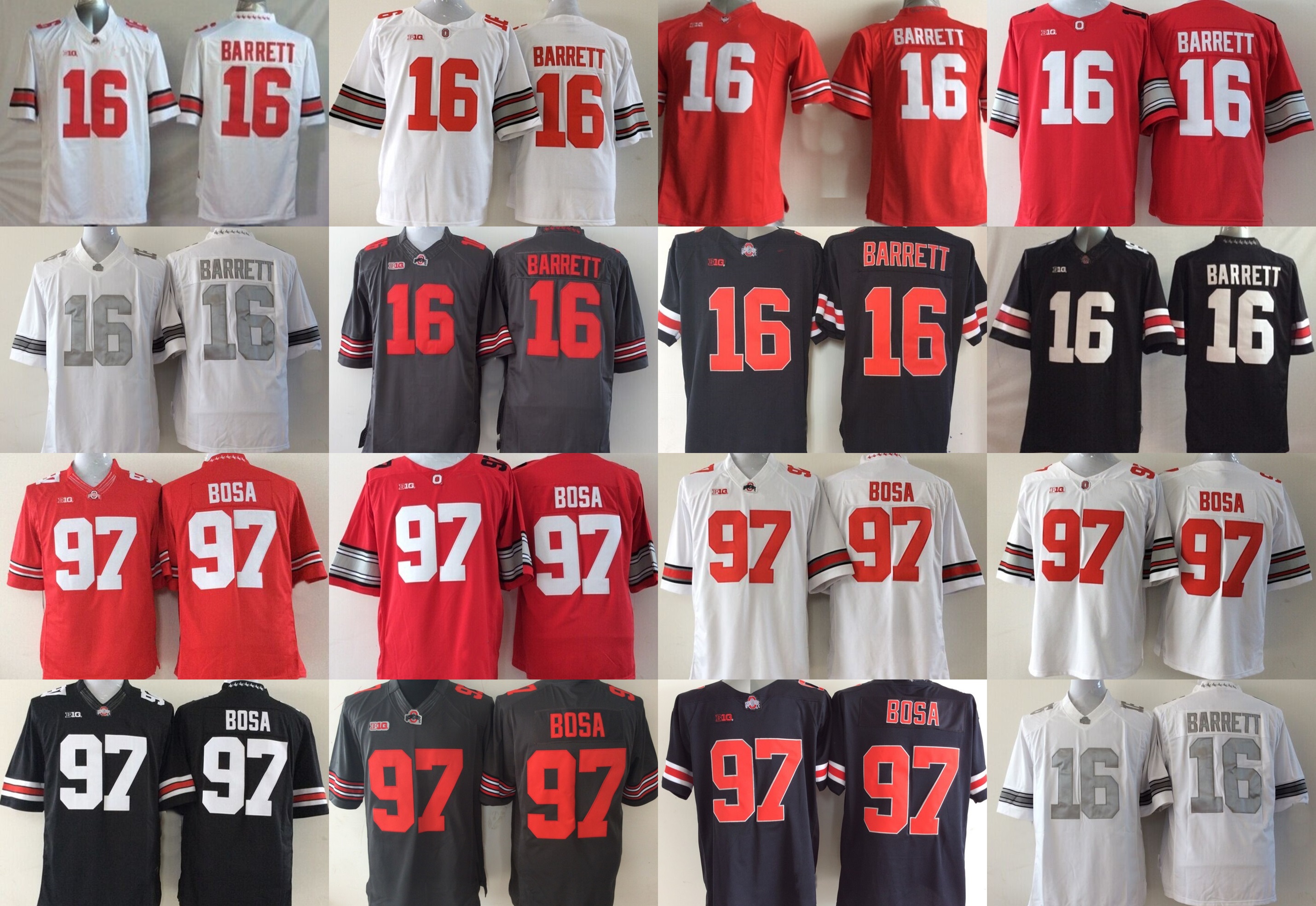 NCAA Ohio State Buckeyes College Foodball Jerseys Stitched LIMITED #16 J.T. Barrett 97 Joey Bosa White Black Red, As photo
NCAA Ohio State Buckeyes College Foodball Jerseys Stitched LIMITED #16 J.T. Barrett 97 Joey Bosa White Black Red, As photo