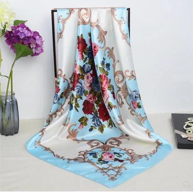 Silk scarves women's spring and winter to match the new variety scarf scarf silk satin shawl gifts 90*90