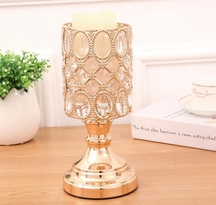 peculiar metal golden finish candle holder with crystals wedding candelabra holder centerpiece home decoration candlesticks WT077