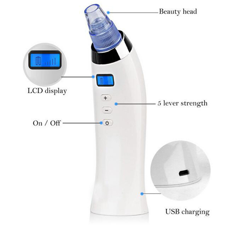 Facial Pore Vacuum Blackhead Remover Machine Electric Acne Extractor Blackhead Blemish Removers Machine Maquina Removedora De Espinillas Wholesale
