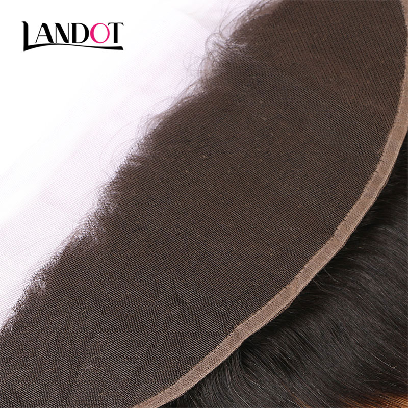 Ombre 1b/613# Bleach Blonde Brazilian Virgin Human Hair Lace Frontal Closure 13x4 Size Peruvian Malaysian Indian Body Wave Straight Closures