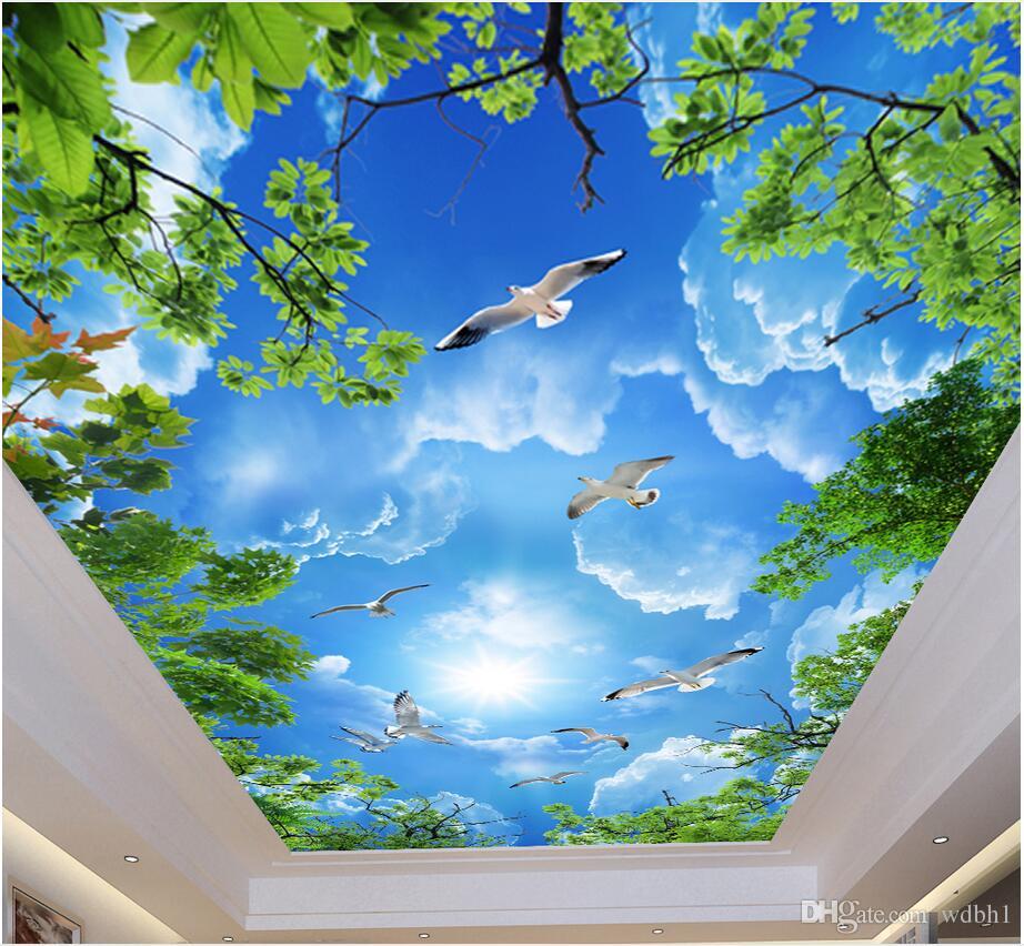 3d ceiling murals wallpaper custom photo non-woven wall murals Atmospheric beautiful blue sky white clouds green leaves ceiling zenith mural, Sky blue
3d ceiling murals wallpaper custom photo non-woven wall murals Atmospheric beautiful blue sky white clouds green leaves ceiling zenith mural, Sky blue