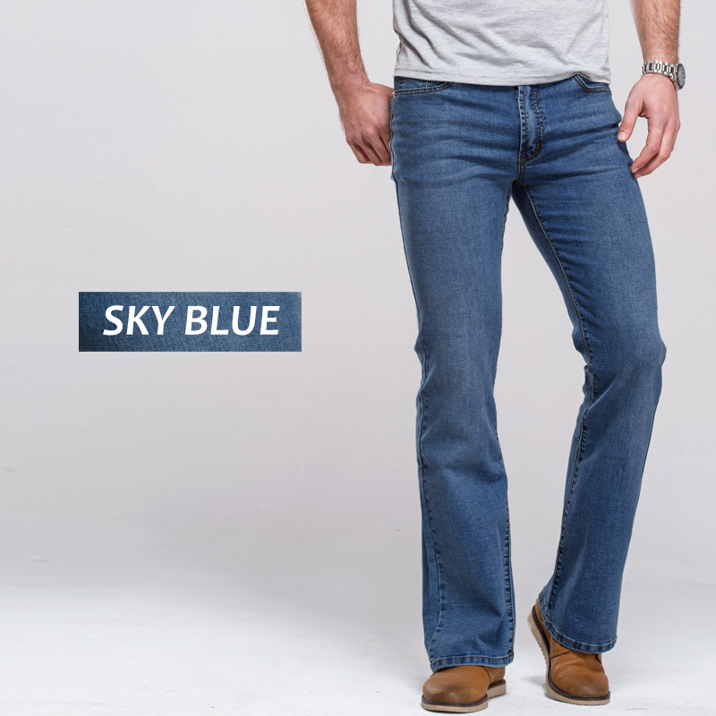 Mens Boot Cut Jeans Slightly Flared Slim Fit Fashion Blue Black jeans Stretch casual classic jeans 240726