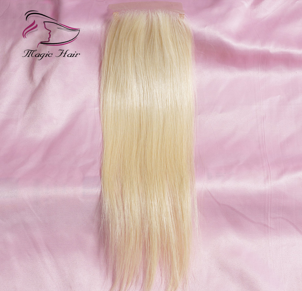 Evermagic 8A 613 Blonde Lace Closure Malaysian Peruvian Brazilian Virgin Human Hair Silky Straight 4*4 Closure Human Hair Extensions