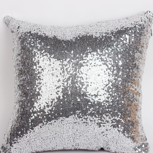 Glitter Sequin Pillow Case Solid Color Cushion Cases Cover Cafe Car Seat Sofa Reversible Sequins Flip Home Textile No Filling
